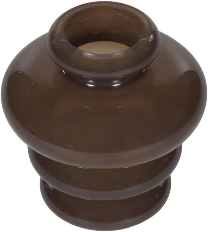 Alice Lane Ribbed Glass Vase Small Cocoa Modern Sculptural Home Décor
