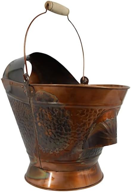 Pellethead Coal Hod - Perfect for Fireplace and Pellet Stove Ashes, with Decorative Appeal Easy Hopper Filling (Distressed Galvanized)