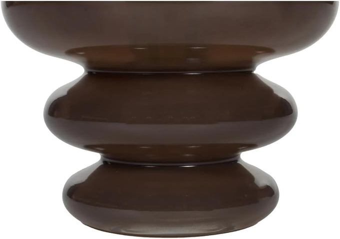 Alice Lane Ribbed Glass Vase Small Cocoa Modern Sculptural Home Décor