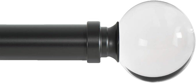 Ivilon Drapery Treatment Window Curtain Rod - Acrylic Ball 1 inch Pole. 120 to 240 Inch. Satin Nickel
