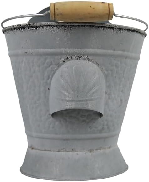 Pellethead Coal Hod - Perfect for Fireplace and Pellet Stove Ashes, with Decorative Appeal Easy Hopper Filling (Distressed Galvanized)
