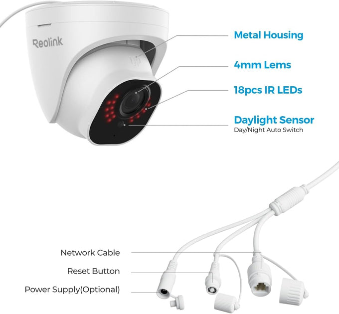 REOLINK RLC-520A 5MP PoE Security Camera, Outdoor Dome with IR Night Vision
