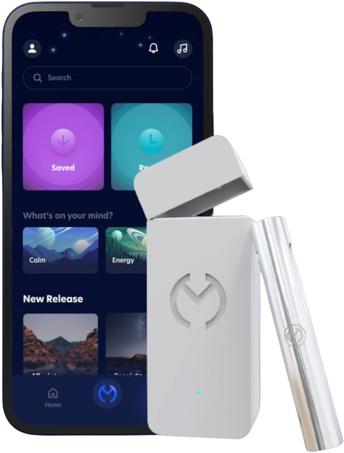 Moksha O₁ Gamified Stress & Anxiety Relief | Smart Meditation Device for Relaxation and Sleep | Interactive Breathwork & Biofeedback Tool | iOS Only (Moon)