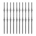 Iron Balusters for Staircase Interior (Box of 10) Stair Spindles 1/2" Square Balusters - Hollow Double Basket Single Twist Stair Balusters (Real Satin Black), E06