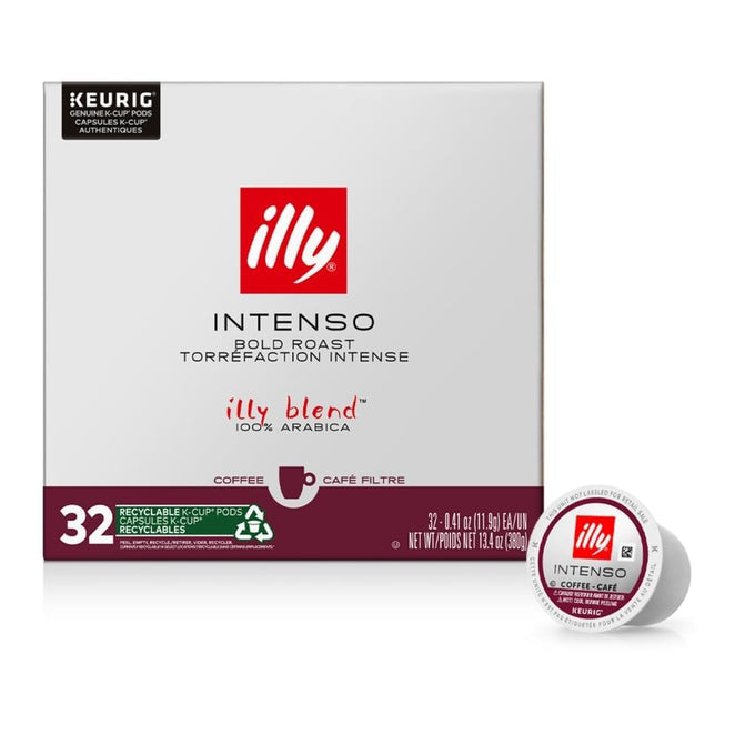 illy Coffee K Cup Pods, Intenso Dark Roast, 32 Count, 1 Pack