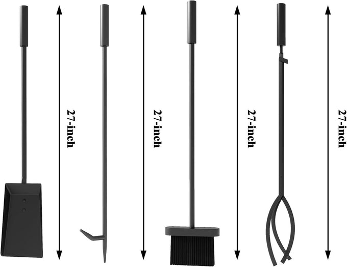 Fire Beauty 5-Piece Wrought Iron Indoor Fireplace Tools Set