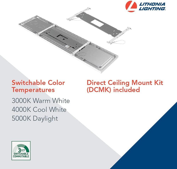 Lithonia Lighting 1x4 LED Flat Panel Light, 4000 Lumens, 3500K/4000K/5000K