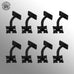 Renovators Supply Black Cast Iron Stair Handrail Bracket Black Powder Coat Finish Decorative Fleur De Lis Brackets for Stairway Support Easy Install Railing Bracket with Mounting Hardware Pack of 8