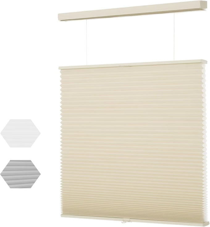 MYshade Top Down Bottom Up（TDBU） Cellular Shades, 1.5 inch Cordless Blackout Honeycomb Pleated Blinds for Windows Home Bedroom Office, Light Control, Thermal Insulated, 40" W x 64" H, White