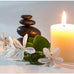 wall26 - Tiare Flowers, Candle and Black Stone Spa - Removable Wall Mural | Self-Adhesive Large Wallpaper - 66x96 inches