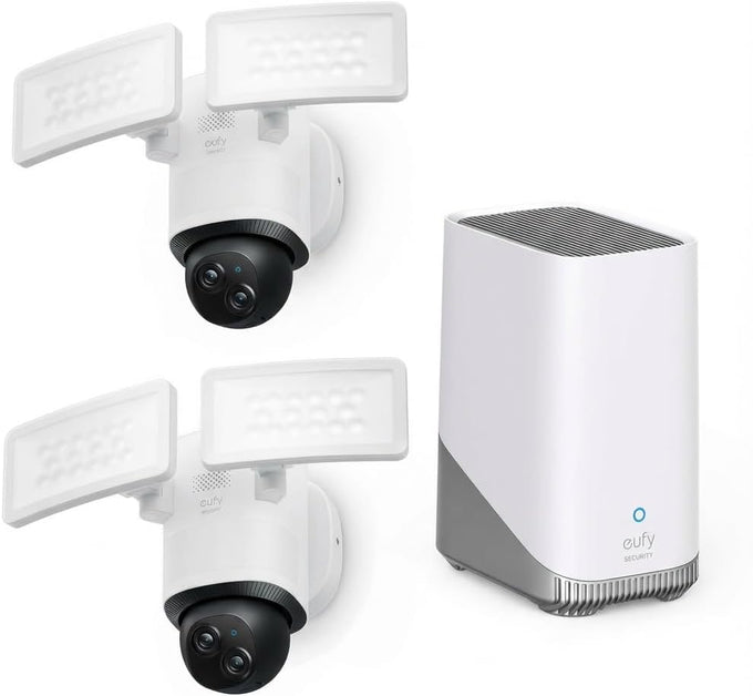 eufy Security Floodlight Camera E340, Dual-Lens, 360° Coverage, 8X Zoom