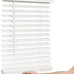 Lotus & Windoware Cordless Faux Wood Blind, Smooth, Bright White, Privacy Slats, Blinds for Indoor Windows, 35" Wide x 54" Long