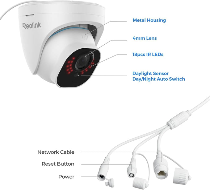 REOLINK PoE Security Camera RLC-520A (Pack of 2), 5MP Wired Outdoor Dome