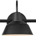 Globe Electric 65554 Barnyard 3-Light Vanity Light, Matte Black, White Interior Shades