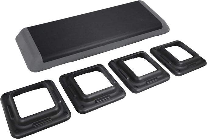 ZENY 43'' Exercise Aerobic Step Platform, Adjustable Fitness Stepper with 4 Stackable Risers, Aerobics Stepper Workout Stepper for Home Gym Cardio Strength & Training