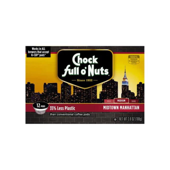 Chock Full o' Nuts K-Cup Pods - Colombian, 6-Pack of 12 K-Cup Pods
