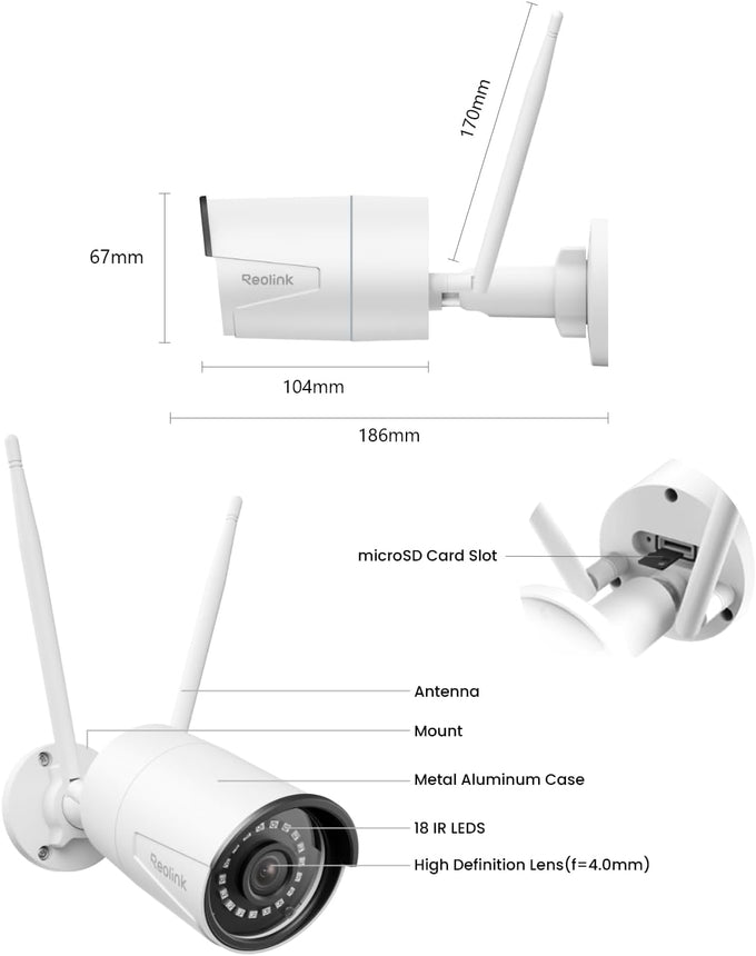 REOLINK 5MP WiFi Outdoor Camera RLC-510WA, Wireless Home Security Cameras