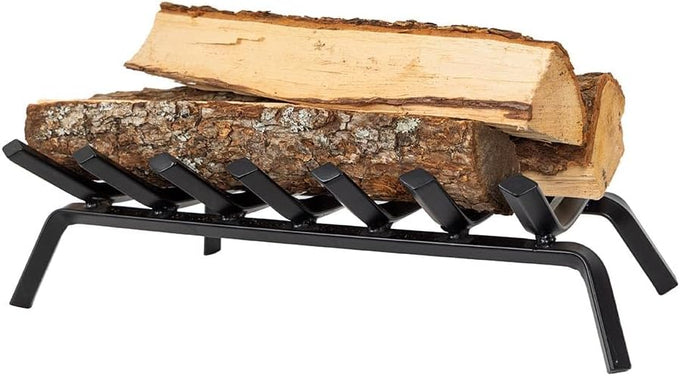 Country Living 22 Inch Steel Fireplace Log Grate | Heavy Duty Fire Pit Cradle | Chimney Wood Rack | Wood Stove Wrought Rack | Durable Log Holder Rack Grate | Coated Steel for Hearth Wood Burning