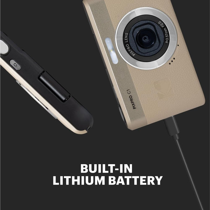 KODAK PIXPRO C1 13MP Compact Digital Camera, 26mm Fixed Lens, Tan