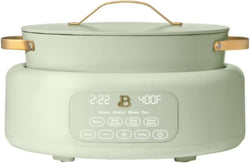 10-in-1 6Qt Electric Multi-Cooker Slow Cooker, Rice Cooker, Steamer & More | Touch Control, Oven-Safe, Dishwasher-Safe | Sage Green