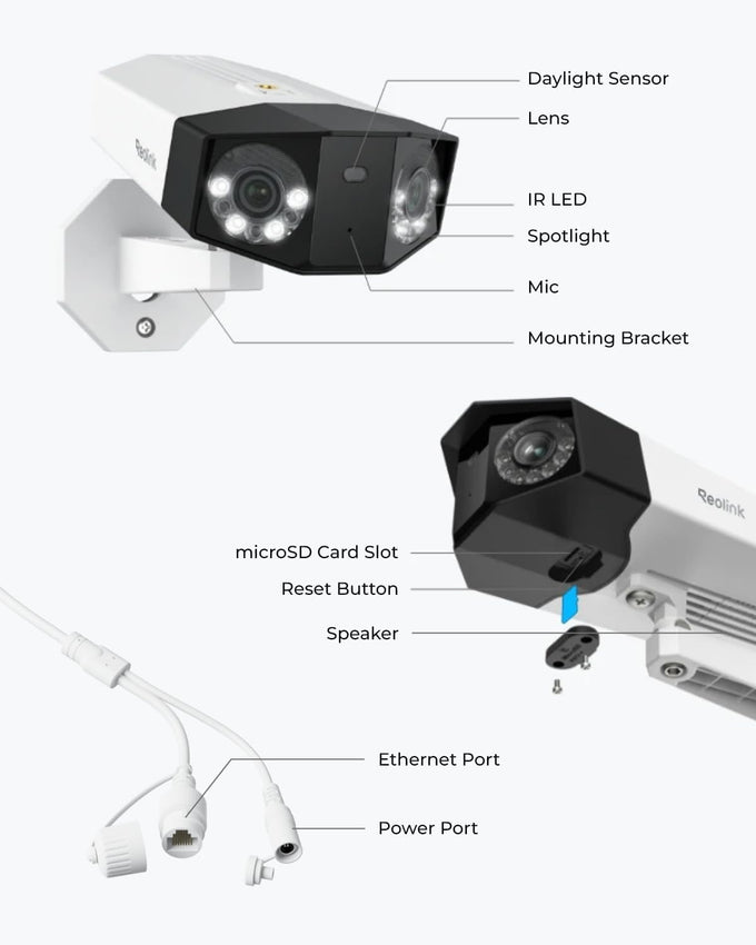 REOLINK Duo 3 PoE Dual-Lens PoE Security Camera with 180° Panoramic View