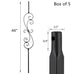 S10 - Wrought Iron Balusters – Set of 5 Deck Balusters - Decorative Metal Balusters for Decks – S Scroll - 1/2-inch Hollow Iron Spindles – Satin Black Metal Railing