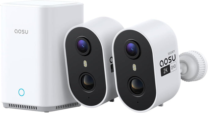 aosu 2K Battery Security Cameras Wireless Outdoor System, 4-Cam-Kit