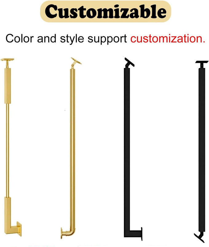 Customizable Styles Wrought Iron Balusters, Black/Gold/White Stair Rods for Steps/Corridor, Universal Metal Stair Spindles for Prevent Falling(Gold (1 pc),30in/76cm)