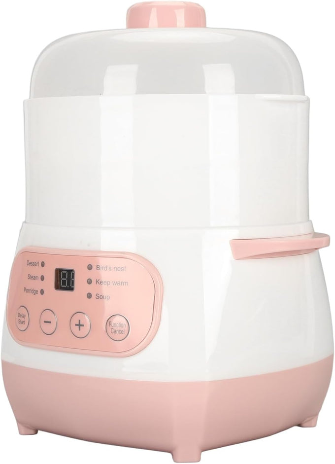 Electric Stew Pot, Dry Burning Prevention Ceramic Lining Smart Soup Cooker for Home Kitchen (US Plug 110V)
