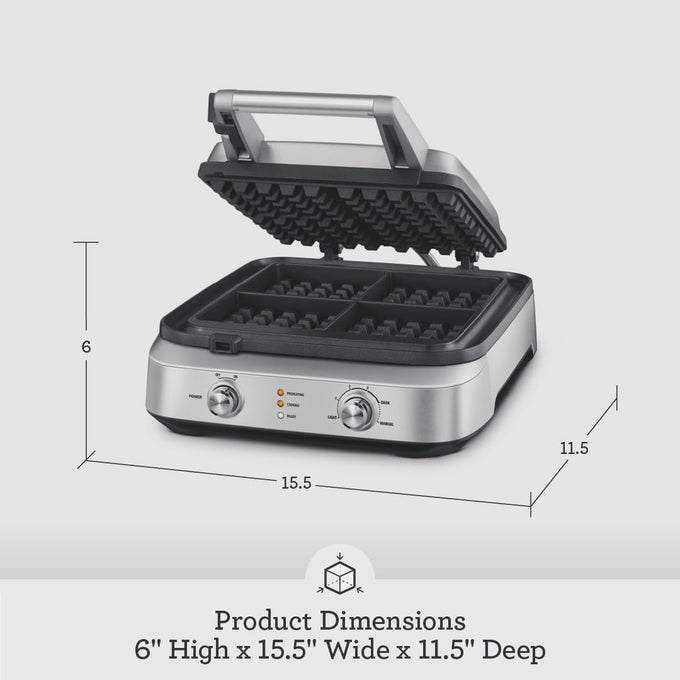 Breville BWM604BSS Smart Waffle Maker, 4 Slice, Brushed Stainless Steel
