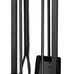 FEED GARDEN 5-Piece Fireplace Tool Set, 30" One-Piece Stand, Wrought Iron