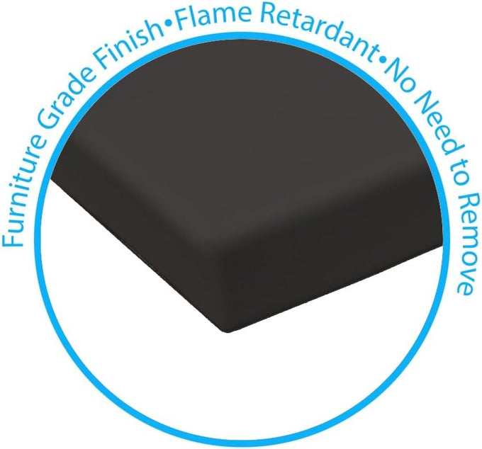 KidKusion Soft Seat Hearth Pad | Made in USA| Black | 60" x 14" | Fireplace Safety Cushion | Hearth Pad