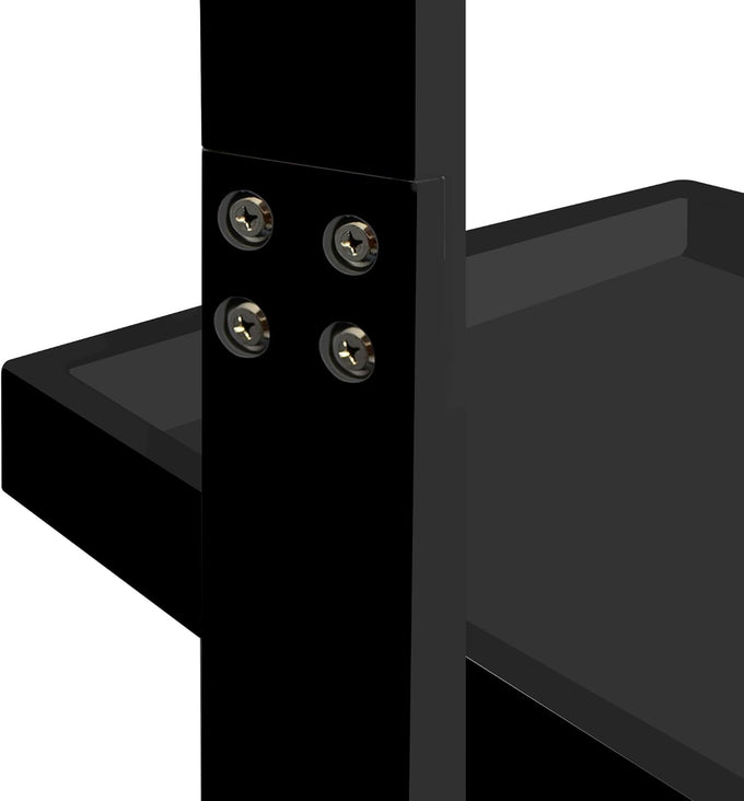 eHemco Modern 5 Tier Leaning Wall Ladder Bookshelf, Black, 70 Inches
