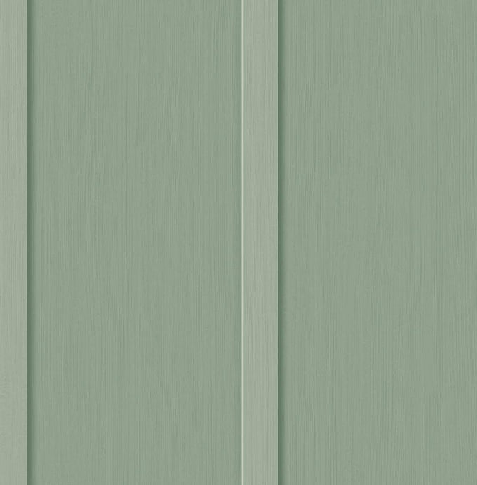 Faux Board and Batten Prepasted Wallpaper (Sage Green)