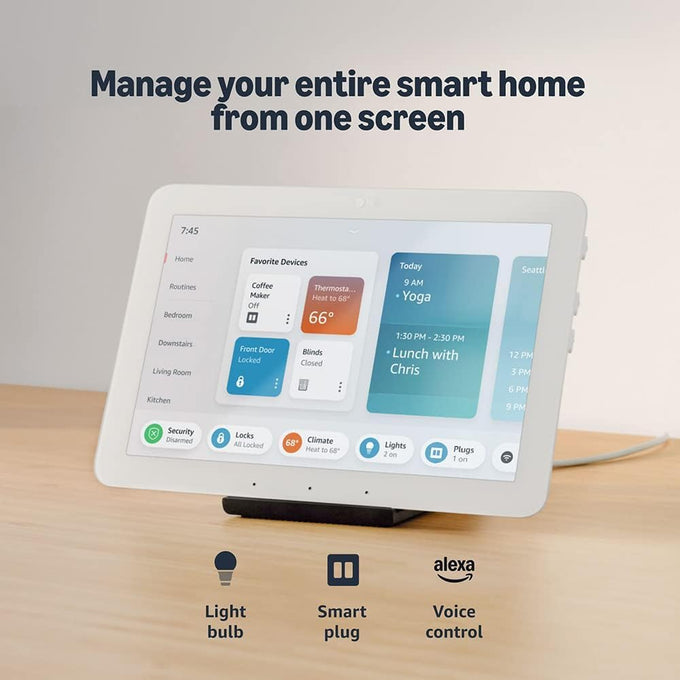 Smart Home Starter Kit | Includes Echo Hub, Amazon Smart Plug and 4 Amazon Basics Smart Bulbs, Designed for Alexa+