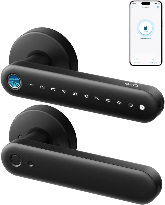 eufy Security Smart Lock FamiLock C32 4-Pack, Fingerprint Lock with Handle