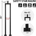 3 Pack U Shape 36" Stair Balusters with Adjustable Top Bracket for Staircase Interior, Baluster for Stair Handrail Indoor Steps by LukLoy