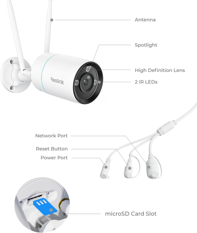 REOLINK Plug-in 4K WiFi 6 Outdoor Security Camera RLC-810WA, Surveillance
