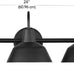 Globe Electric 65554 Barnyard 3-Light Vanity Light, Matte Black, White Interior Shades