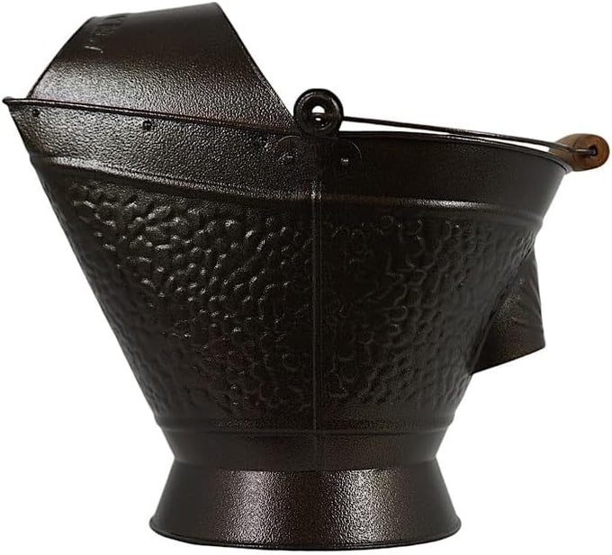Pellethead Coal Hod - Perfect for Fireplace and Pellet Stove Ashes, with Decorative Appeal Easy Hopper Filling (Distressed Galvanized)
