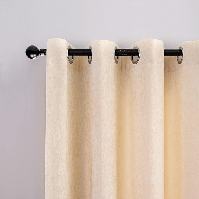 ELKCA Beige Double-Sided Chenille Curtains for Living Room Modern Window Treatment for Bedroom Curtain,Grommet Top,2 Panels (Beige, 52" W x 104" L)