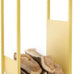 Modern Firewood Log Rack, Small Spaces Indoor Outdoor Fire Log Stacker Stand, Carrier Heavy Duty Firewood Holder for Patio Deck (Color : Gold)