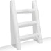 FUIN Blanket Ladder, 57in Wood Rustic Decorative Ladder, Light Gray