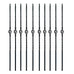 Iron Balusters for Staircase Interior (Box of 10) Stair Spindles 1/2" Square Balusters - Hollow Double Basket Single Twist Stair Balusters (Real Satin Black), E06