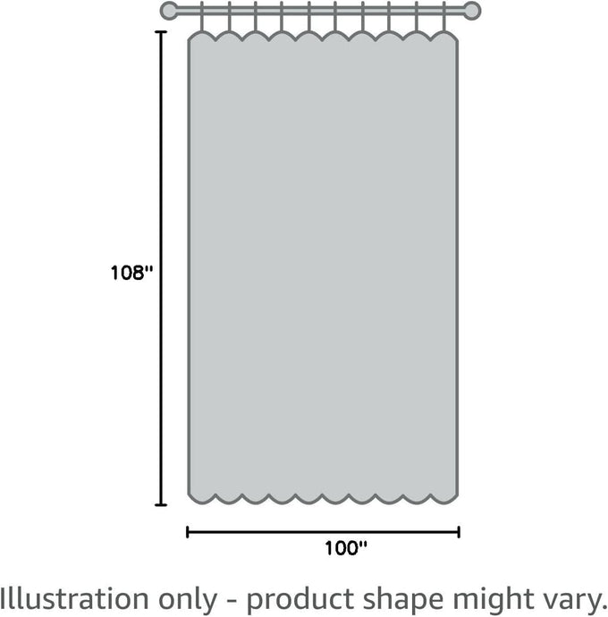 Faux Linen Extra Wide Curtains (1 Panel) - 100W X 108L, Khaki Green