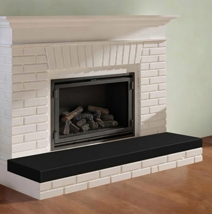 KidKusion Soft Seat Hearth Pad | Made in USA| Black | 60" x 14" | Fireplace Safety Cushion | Hearth Pad