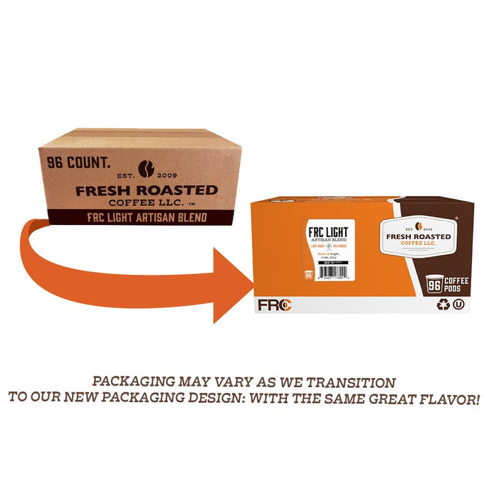Fresh Roasted Coffee, Organic Water-Processed Half-caf Variety Pack K-Cup Pods for Keurig Brewers, Medium Roast, USDA Organic, Kosher, 96 Count Loose Pack