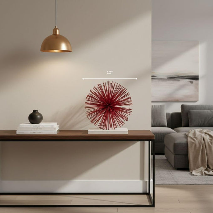 Modern Day Accents 5250 Erizo Spiked Large Red Sphere, 10" D