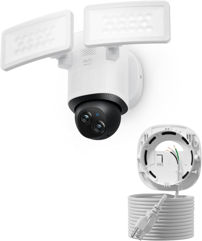 eufy Security Floodlight Camera E340, Dual-Lens, 360° Coverage, 8X Zoom