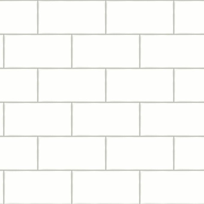 Chesapeake 3115-12491 Freedom Subway Tile Wallpaper, Off-White